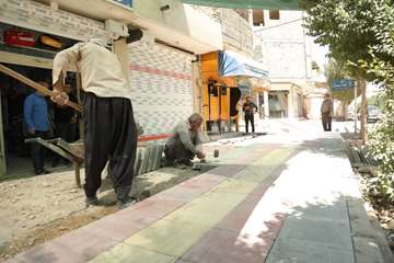 سنگ فرش خیابان شمس جوی آباد خمینی شهر