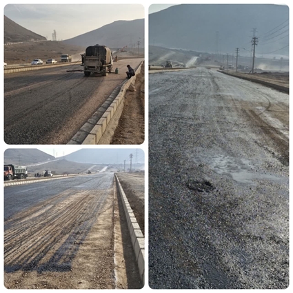 آغاز عملیات قیرپاشی زیر آسفالت حلقۀ اتصال میدان مادر به کمربندی