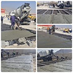 بتن‌ریزی اسلب‌های محافظتی خط لولۀ نفت