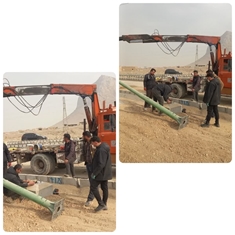 نصب پایه های روشنایی کمربندی نجف آباد اصفهان